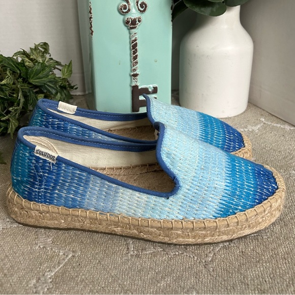Soludos Ombré Blue Slip On Espadrille Loafer Shoes. Size 5.5 - Picture 4 of 11